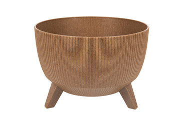 Cofan – Maceta Decorativa Marrón con Patas Desmontables | Diseño Rayado | Resistente a UV | Varias Medidas